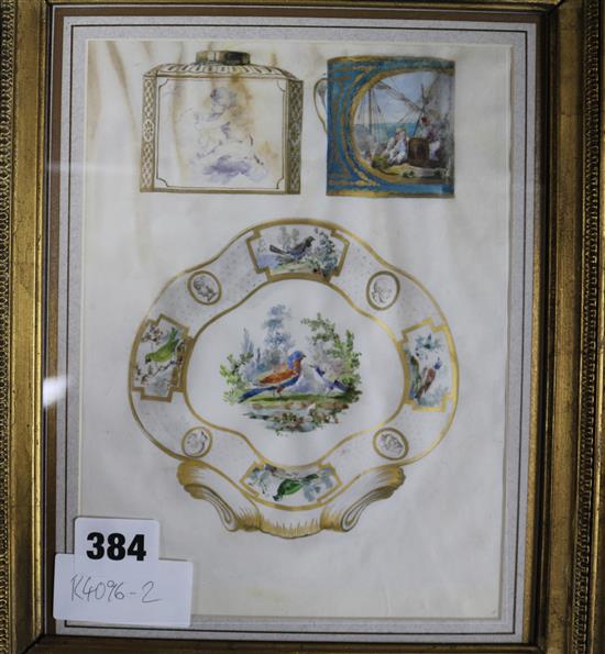 English School c.1900 Study of Sevres porcelain 8.25 x 6in.